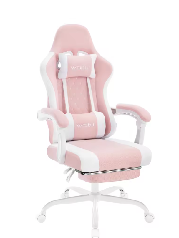 Chaise gaming VOX blanc et rose