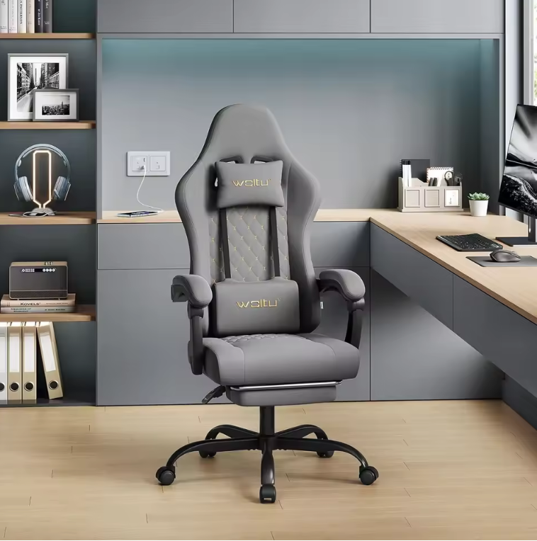 Chaise gaming gris Nardo vue de profil
