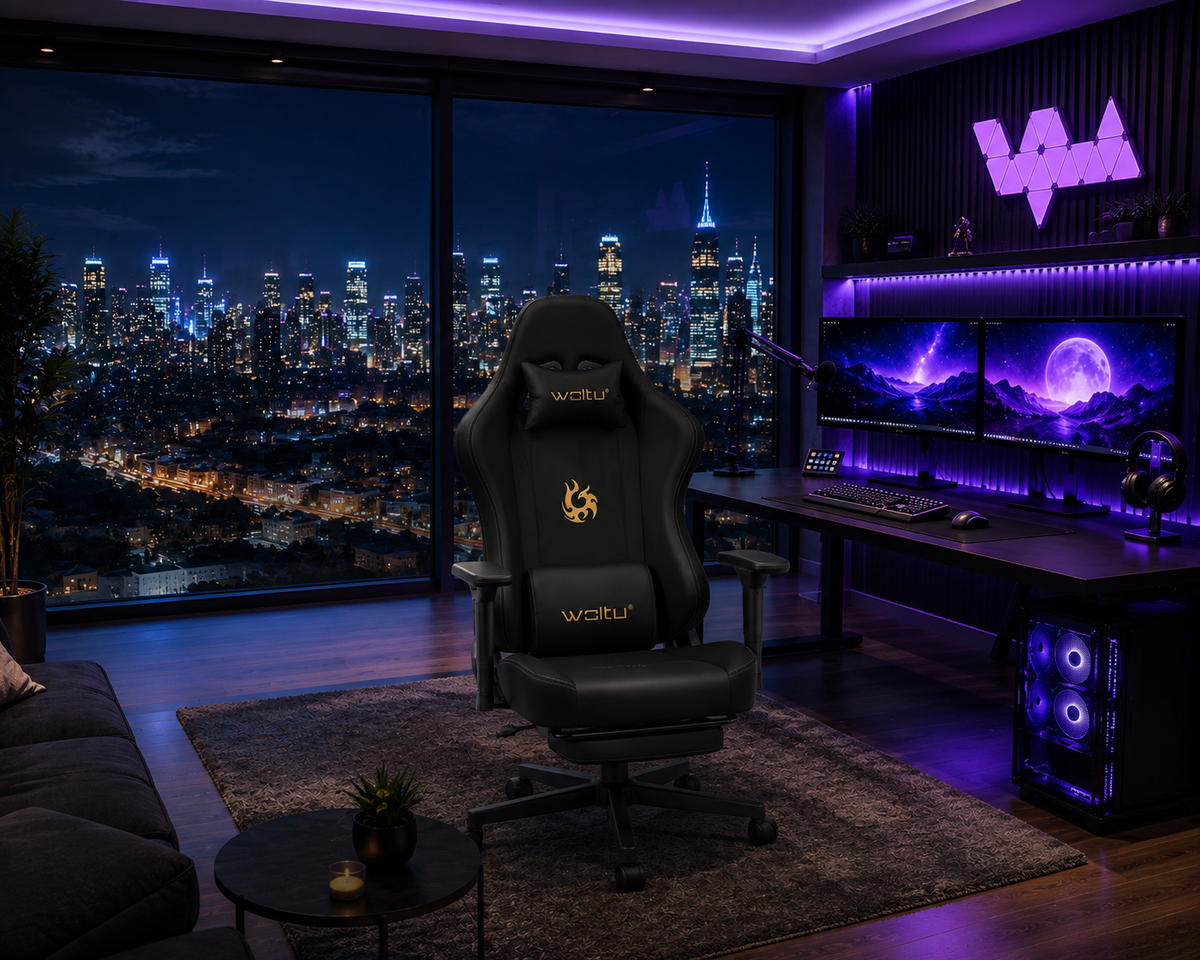 Chaise gaming EVO noire vue setup
